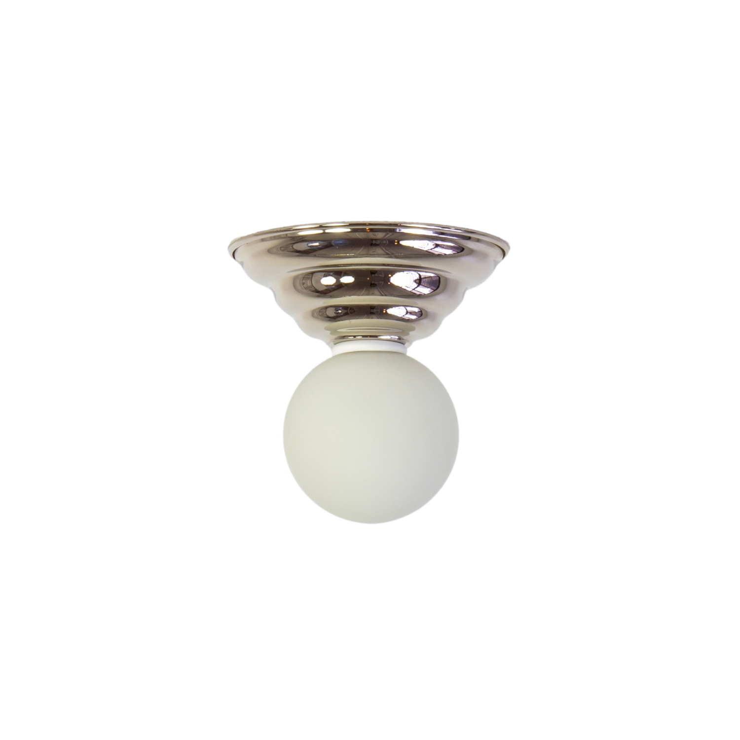 Modern LED Flush Mount with a glass globe from Hay Alternatives
