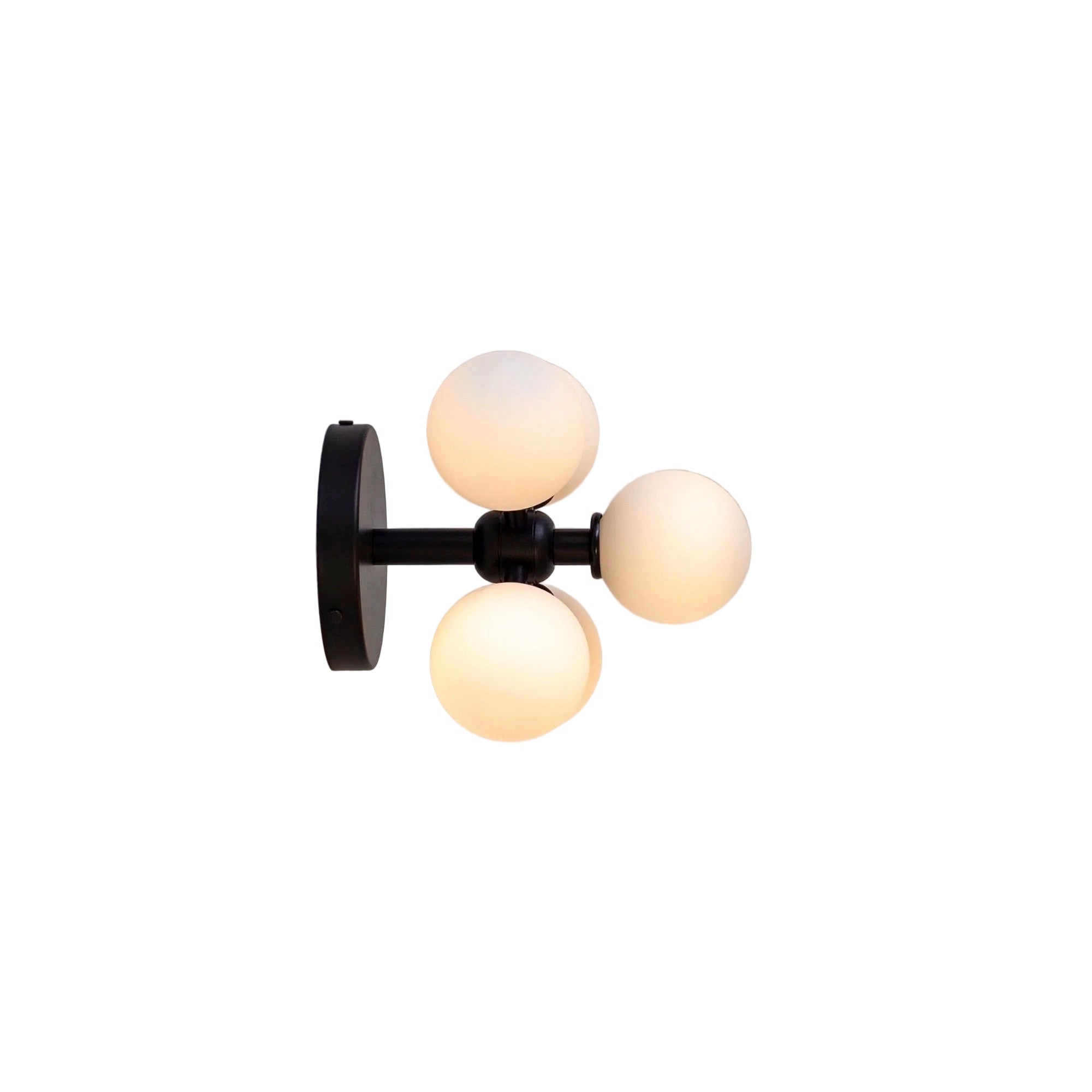 Minimal Wall Sconce with Five Opal Glass Globes