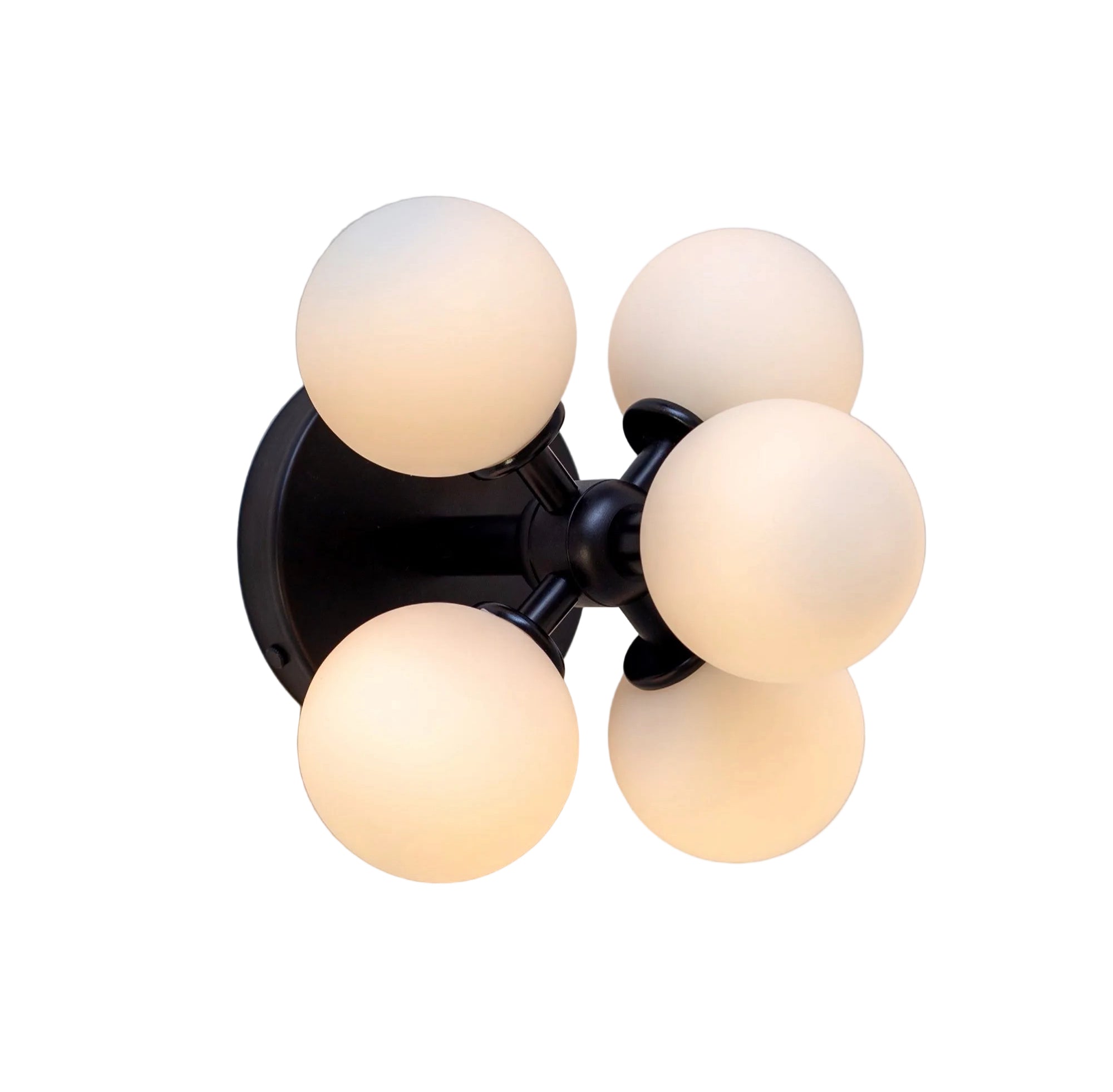 Luxury Modern Wall Light with 5 Frosted White Glass Globes