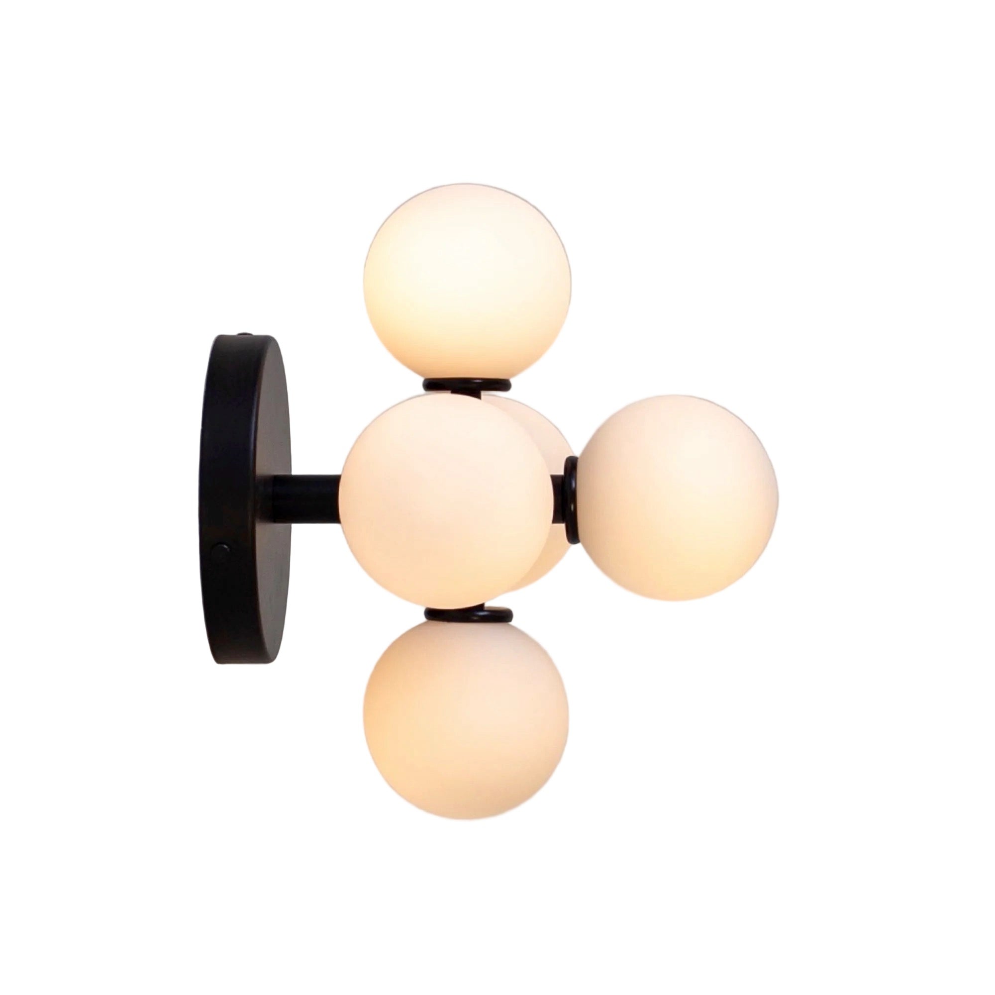 Contemporary Wall Lighting with Five Frosted Glass Balls
