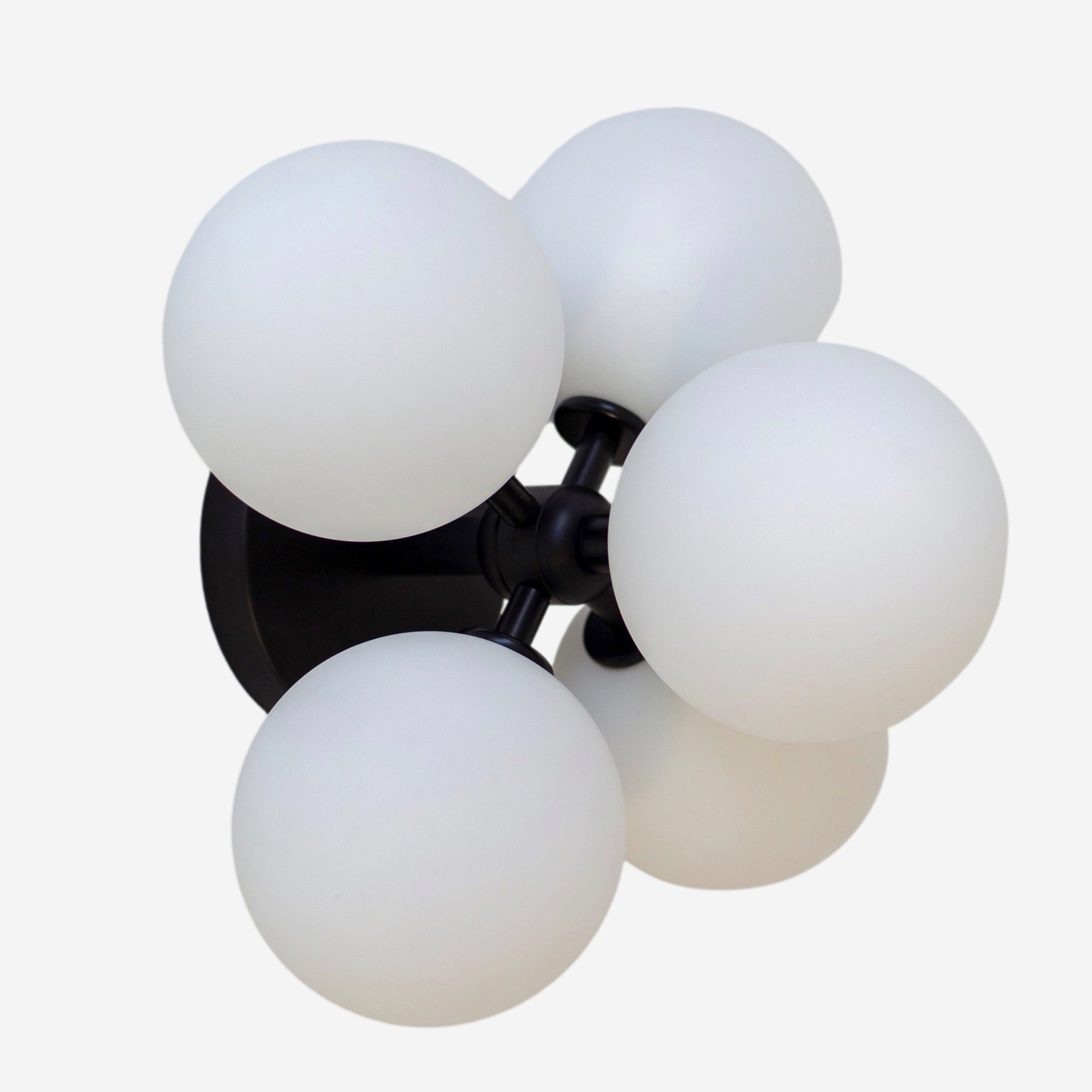 Contemporary Minimal Wall Light with Frosted White Globes