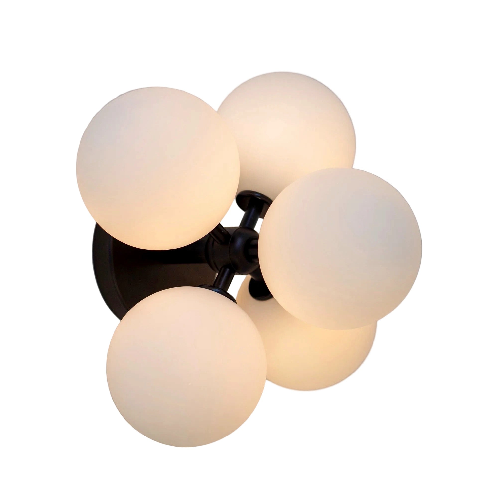 Luxury Black Wall Sconce with Sculptural Glass Orb Design