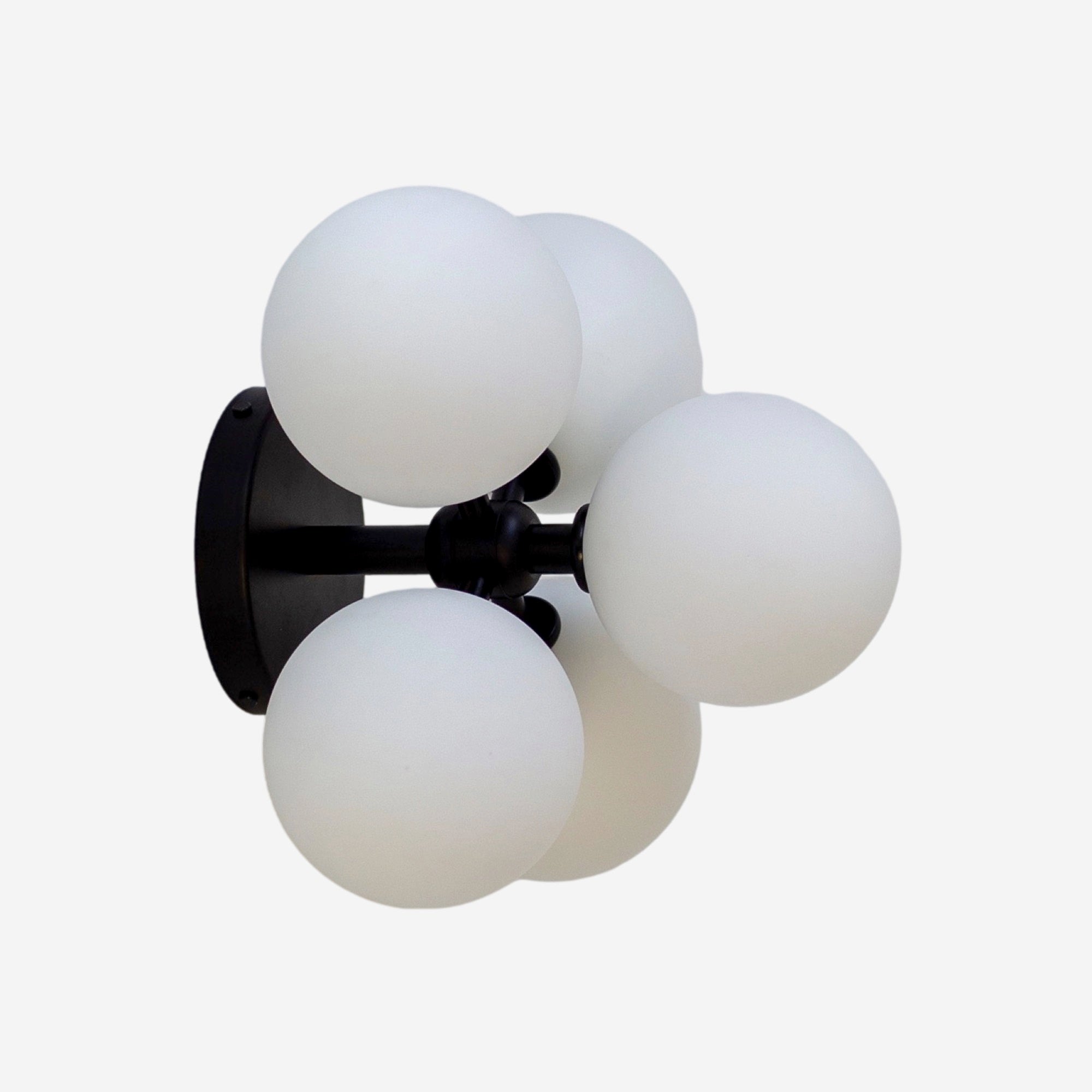 Luxury Contemporary Wall Sconce with Five Opal Glass Globes