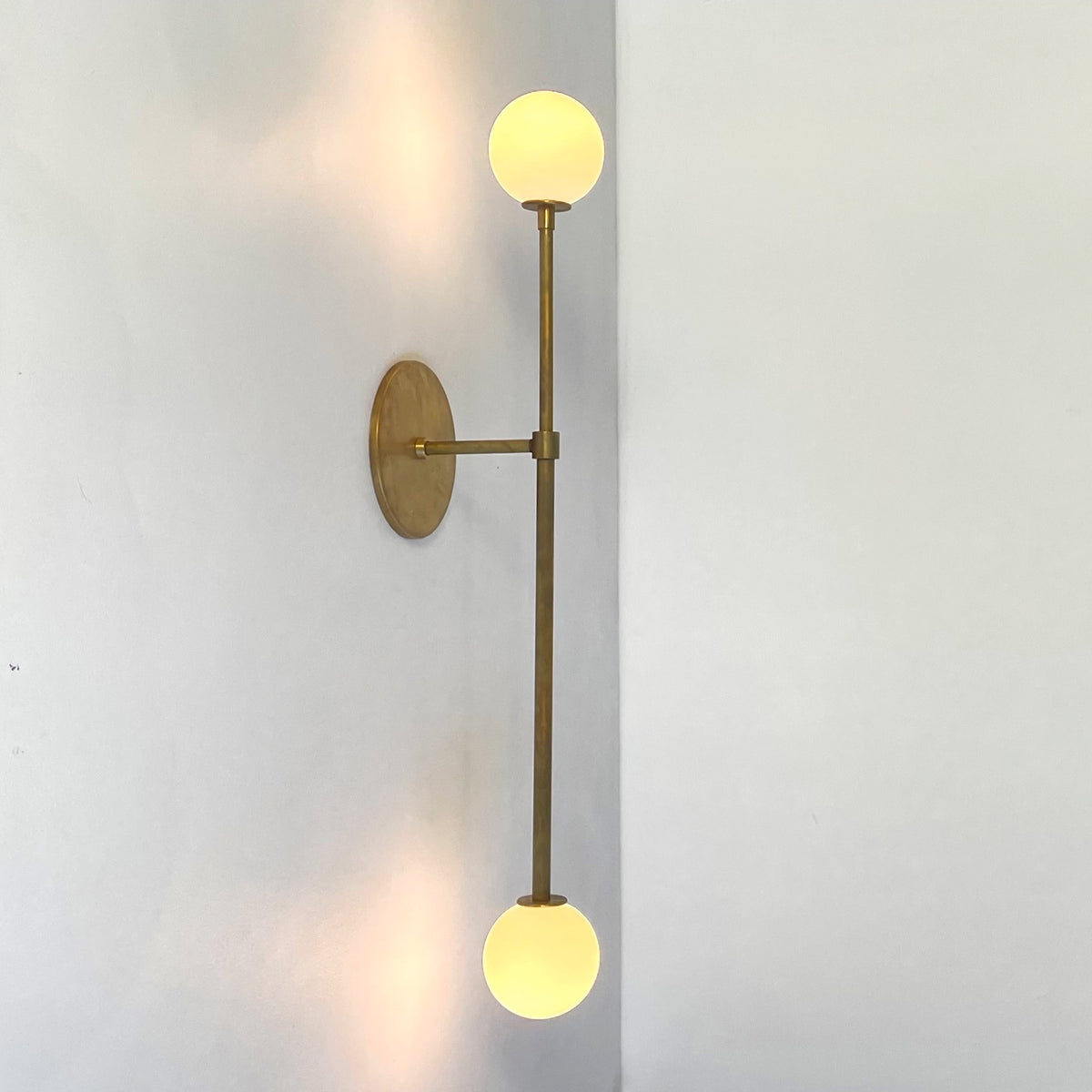 Offset T Sconce - Raw Brass, Prototype