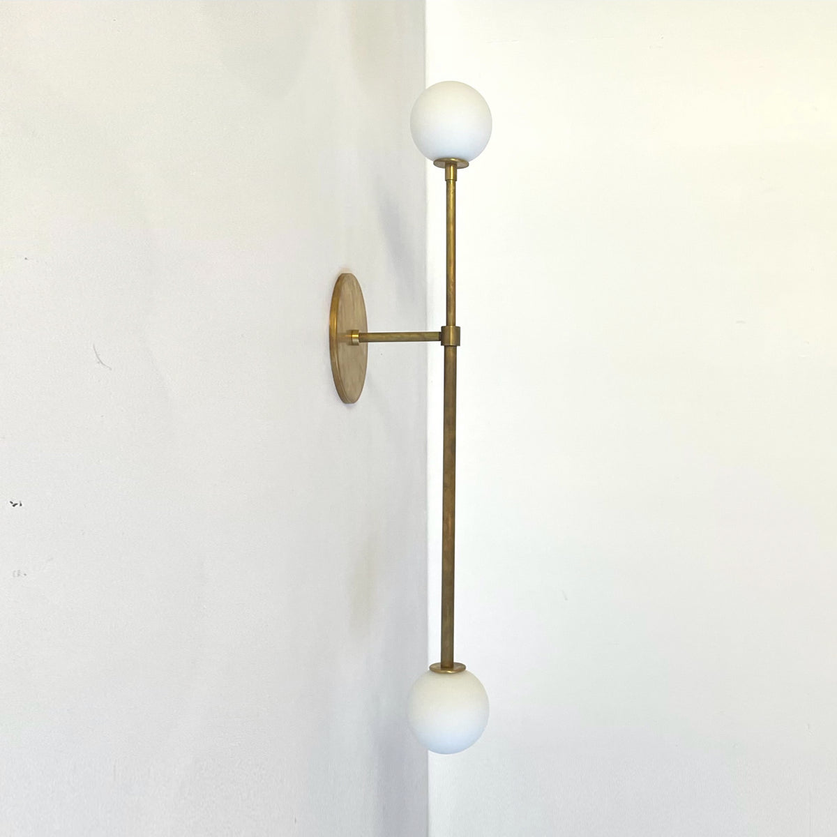 Offset T Sconce - Raw Brass, Prototype